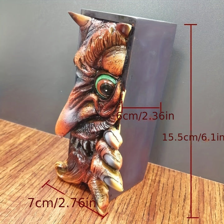 Mystical Charm - Unique Monster Bookend in Black and Grey Bowlift