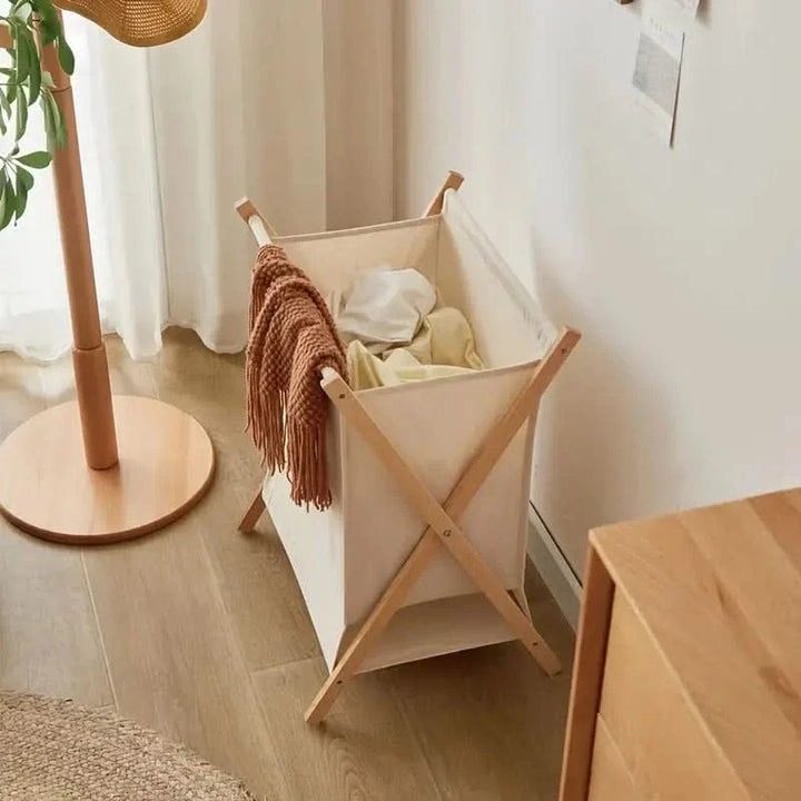 BowLift | WoodFold - Foldable Laundry Basket from