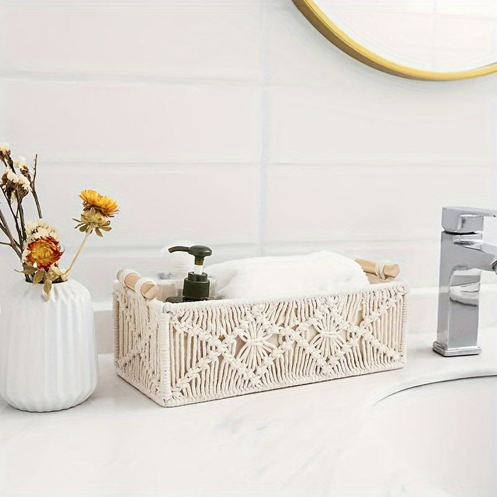 Boho Chic - Natural Cotton Storage Basket for Elegant Interior Bowlift