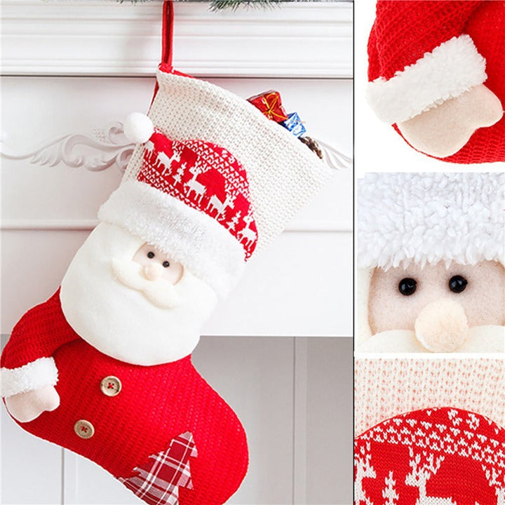 BowLift | Large Red White Knitted Christmas Stocking