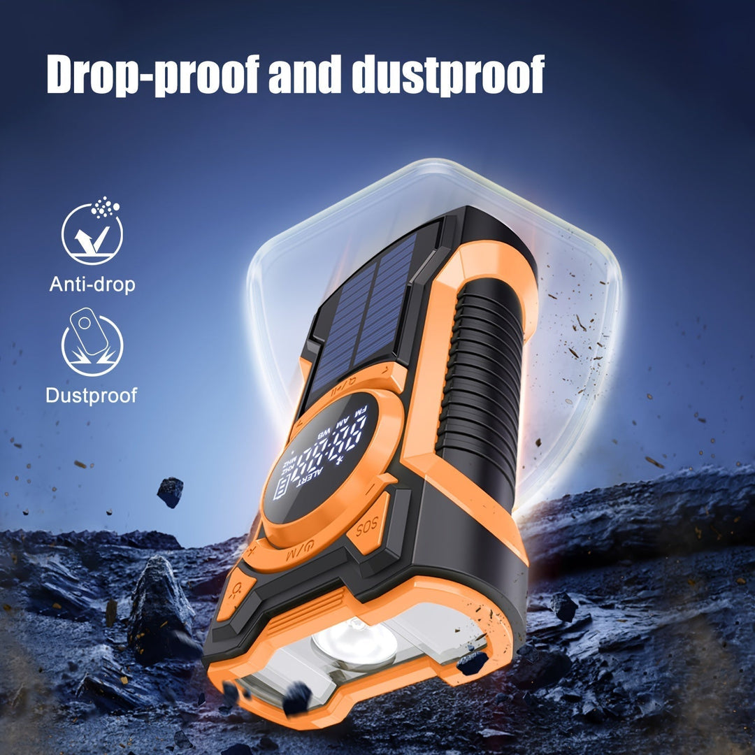 BowLift | All-in-One Emergency Radio with Hand Crank, Solar Panel, Flashlight & USB Charger – Ideal for Camping and Outdoor Activities