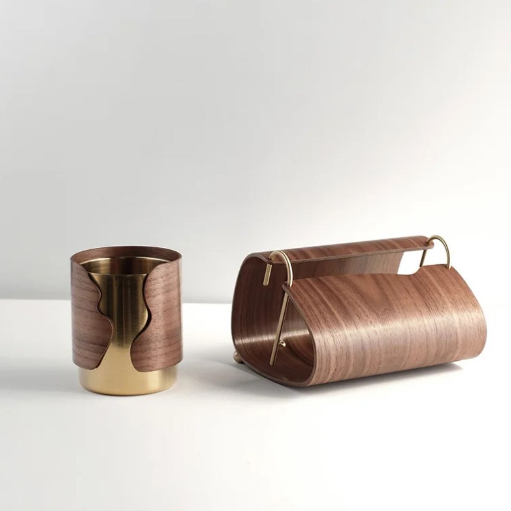 BowLift | Wooden Brass Tissue Holder