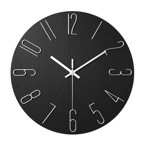 BowLift | Modern Wall Clock Black | Timeless Wall Decoration 30 cm