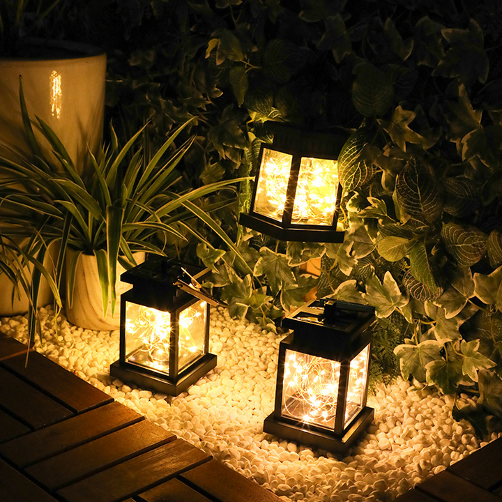 BowLift | Solar LED Lantern with Light Wire and Hanging Clip – Waterproof Garden Lighting for Terrace and Balcony