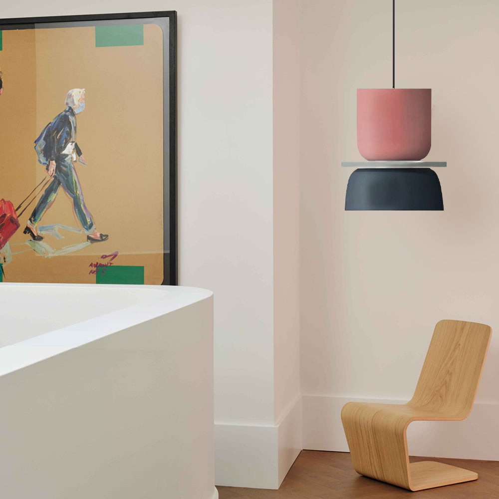 BowLift | Nordic Color Block Pendant Light Fixture - Modern Hanging Lamp for Kitchen & Dining Room