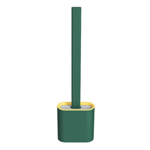 BowLift | Silicone Bathroom Toilet Brush and Holder Set, with Non-Slip Long Plastic Handle, Bendable Brush Head and Wall-Mounted Design