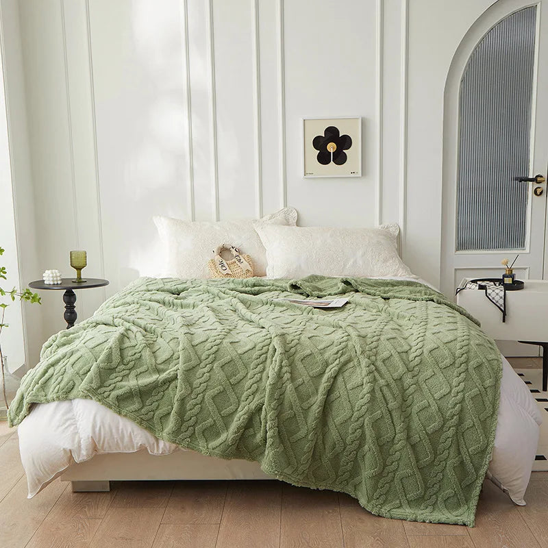 Luxury Lambswool Blanket for Bedroom Bowlift