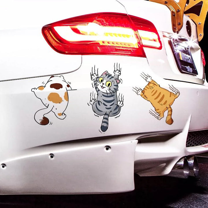 Cute cat comic stickers for cars | Bowlift