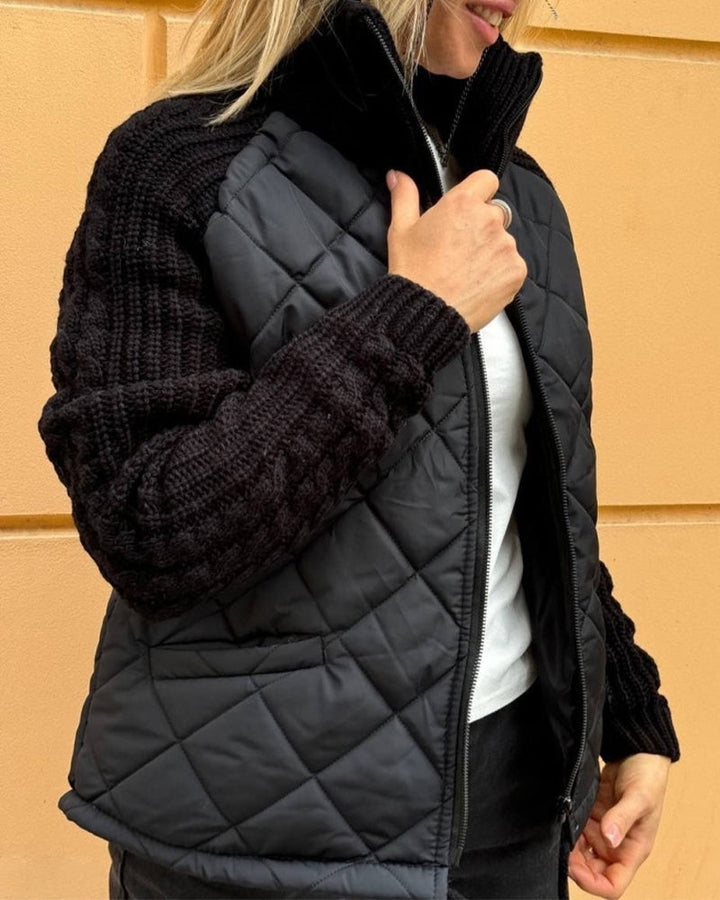 BowLift | Solid Color High Collar Zipper Coat