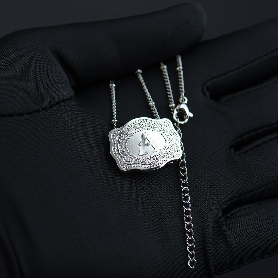 BowLift | Dainty Belt Buckle Letter Initial Necklaces