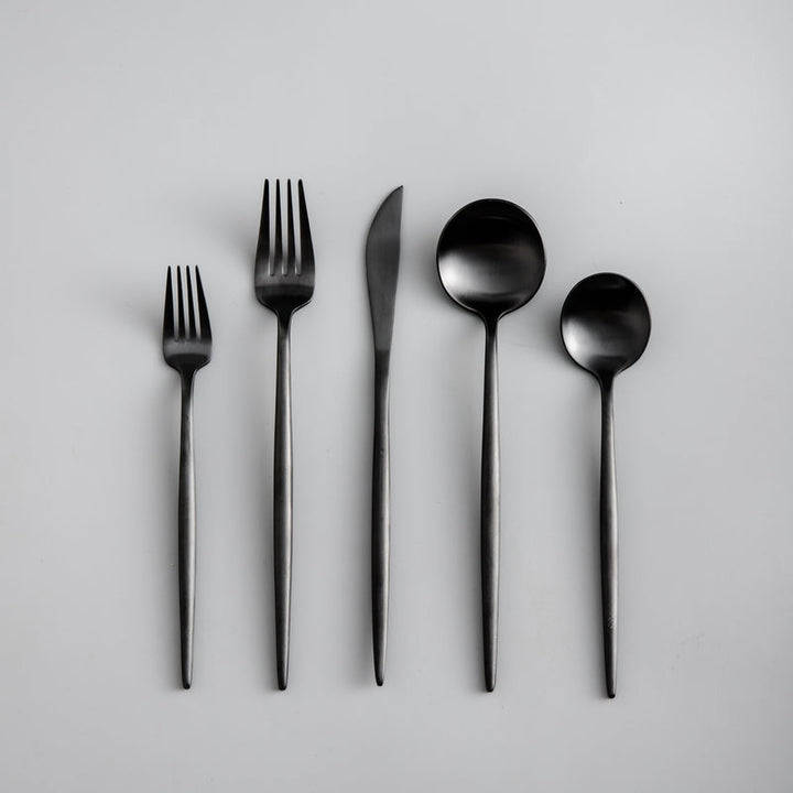 BowLift | Minimalist Flatware Set – 20-Piece Titanium-Coated Stainless Steel Cutlery | Modern Matte Finish for Elegant Dining