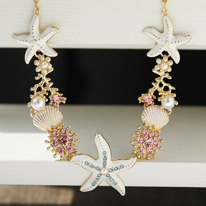 BowLift | Shell Starfish Pearl Necklace
