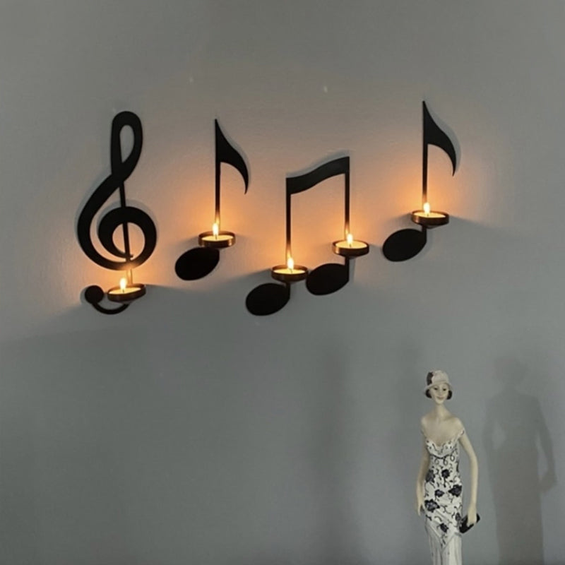 Black Music Note Wall Light Bowlift