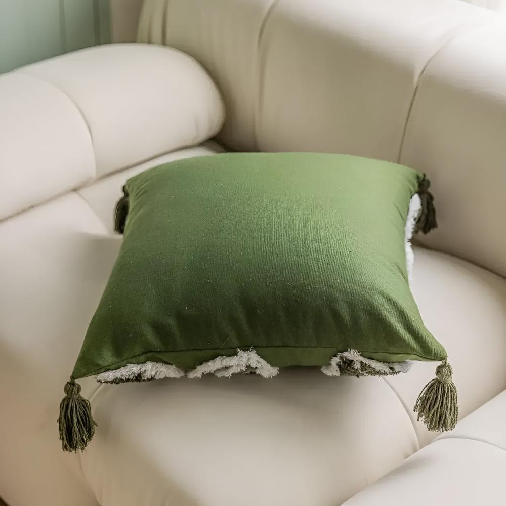BowLift | Plush Leaf With Tassel Cushion Cover