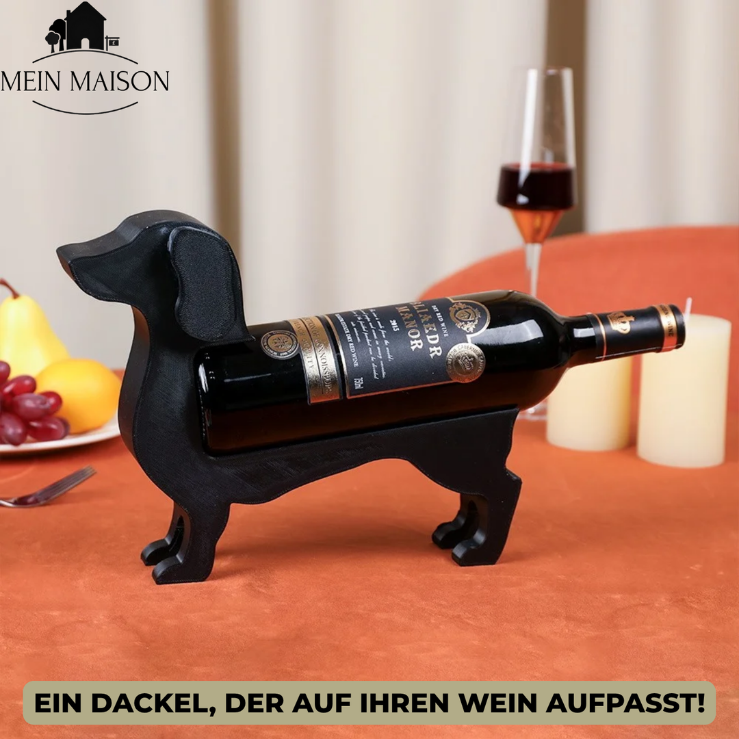 BowLift | Wine Bottle Holder Dachshund CorkHound | Original Design | Sturdy & Decorative | For 375–500 ml