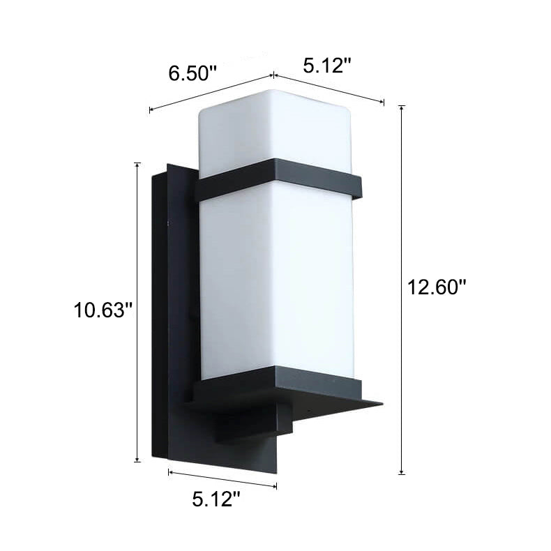 Modern Chinese Square Outdoor Waterproof 1-Light Wall Sconce Lamp | Bowlift