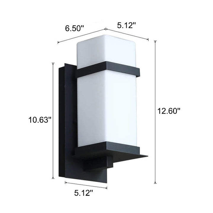 Modern Chinese Square Outdoor Waterproof 1-Light Wall Sconce Lamp | Bowlift
