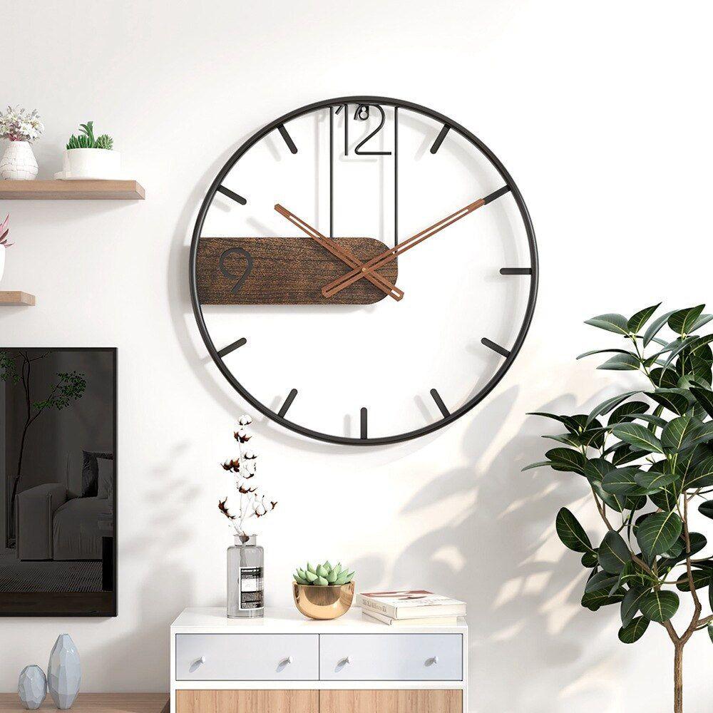GrandeTime Clock - Modern large round metal wall clock | Bowlift