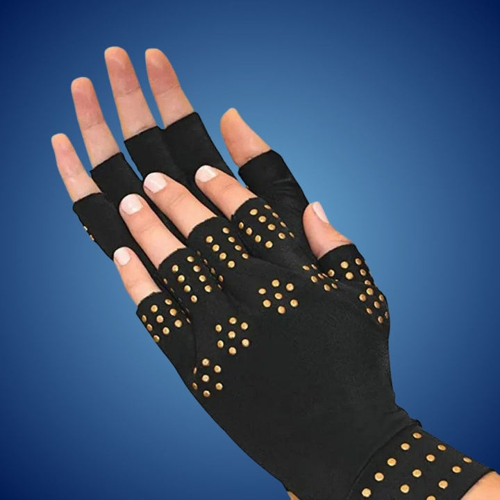 ThermaFlex Fingerless Arthritis Gloves | Magnetic Compression Gloves for Arthritis Pain Relief - Improved Circulation - Reduced Swelling Bowlift