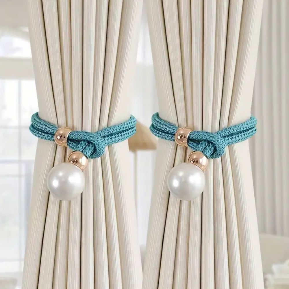 BowLift | Lustrous Pearl Curtain Tie Back | 2 Pcs Set
