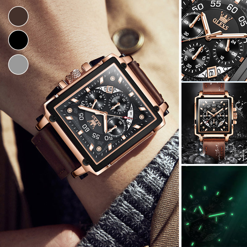 Olevs® Luminous Luxury Square Business Automatic Mechanical Watch | Bowlift