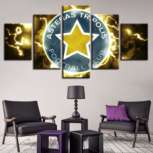 Electric Asteras Tripolis F.B. Logo 5 Piece - Canvas Wall Art Painting | Bowlift
