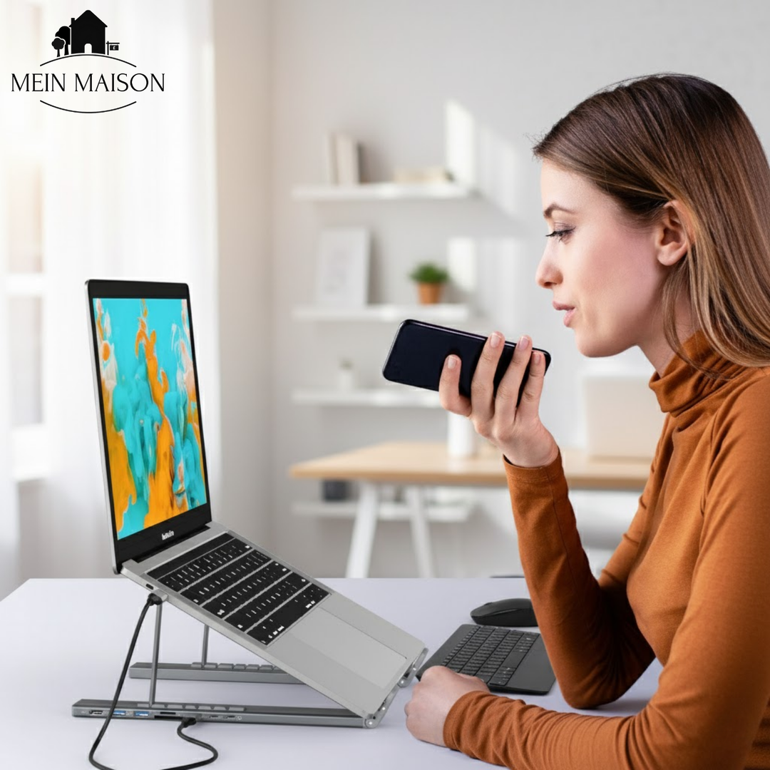 BowLift | ProDock Stand – 8-in-1 Laptop Riser and Hub combined!