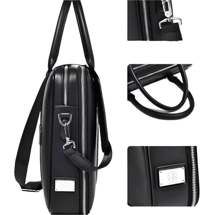 BowLift | Manhattan Leather Business Laptop Briefcase Crossbody Handbag