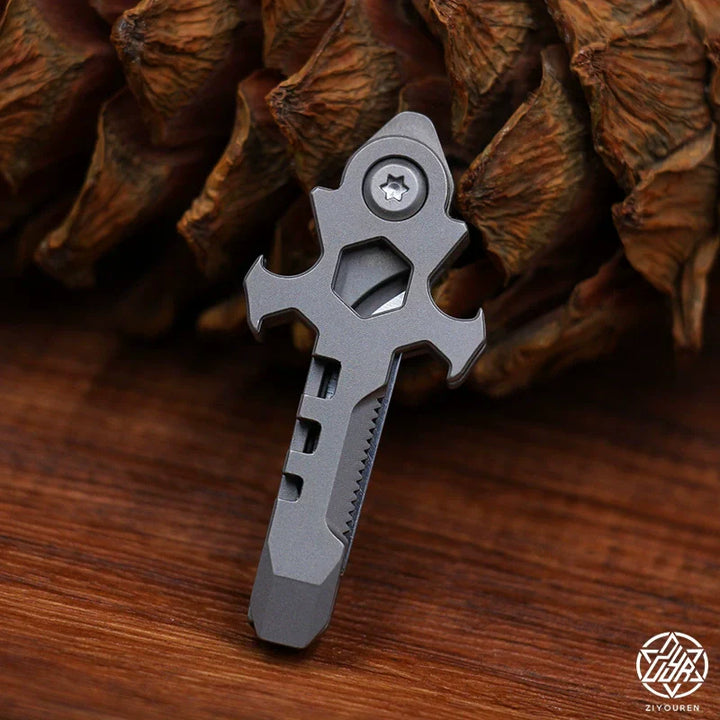 BowLift | Titanium Multi-Tool Keychain: Mini EDC Gadget with Bottle Opener & Box Cutter
