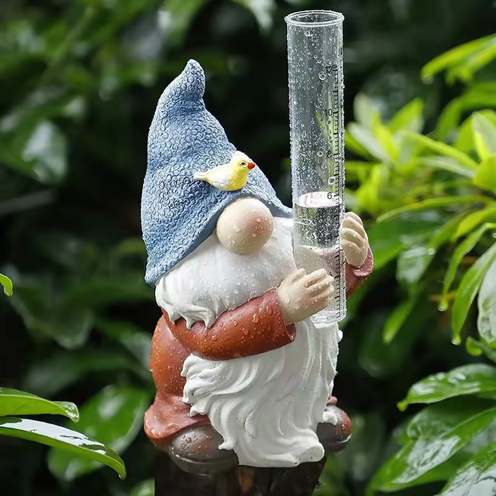 BowLift | Gnome Garden Statue with Resin Rain Gauge