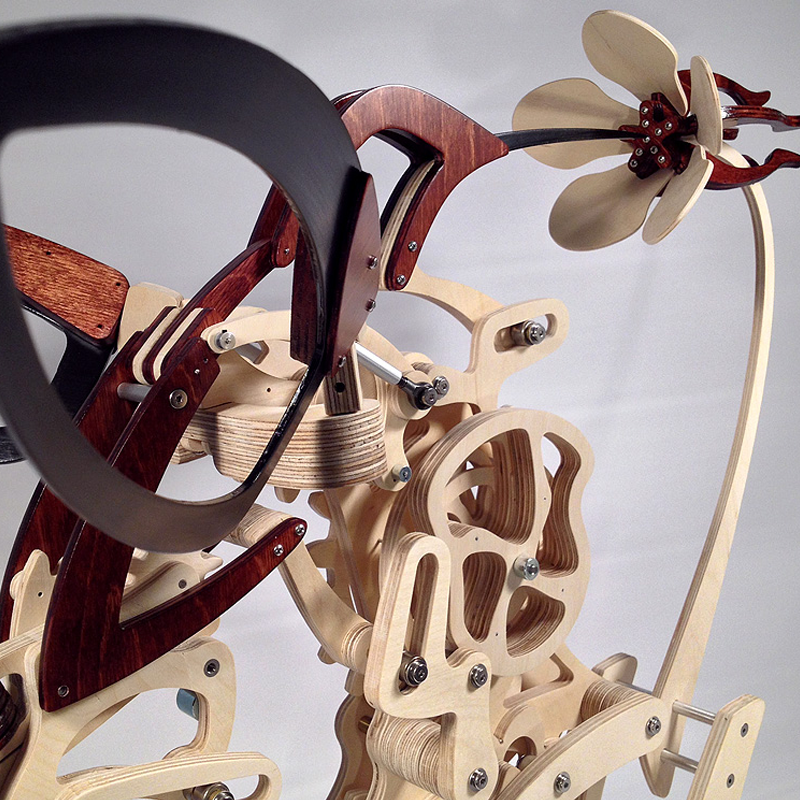 Wood artificial hummingbird sculpture Bowlift