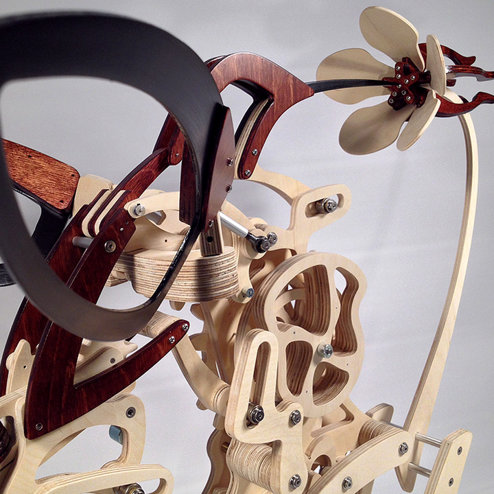 Wood artificial hummingbird sculpture Bowlift
