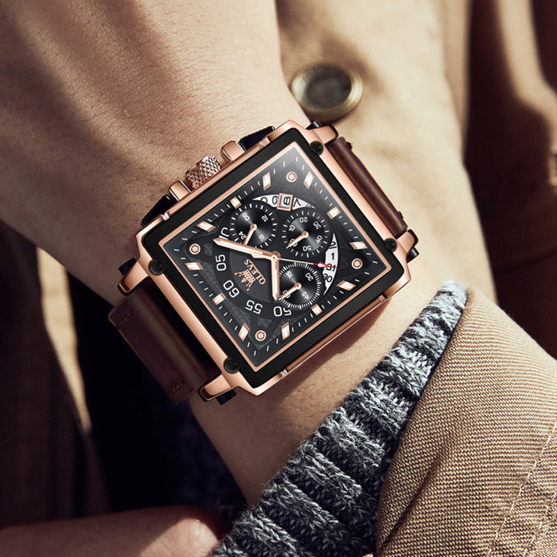 Olevs® Luminous Luxury Square Business Automatic Mechanical Watch | Bowlift