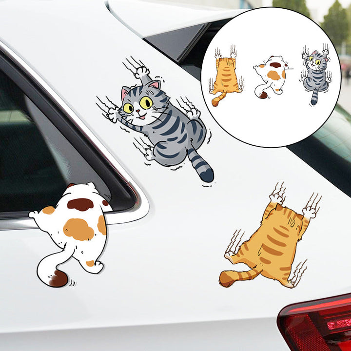 Cute cat comic stickers for cars | Bowlift