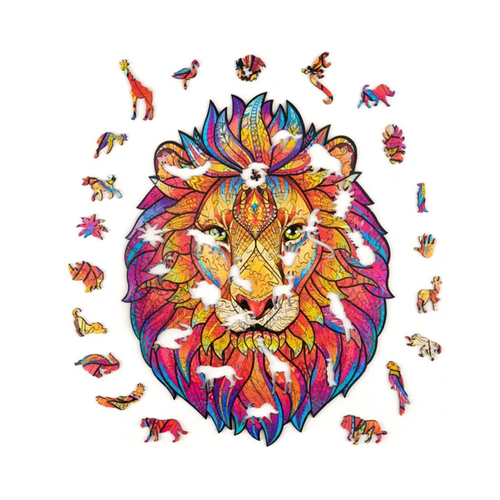 Wooden Lion Puzzle | Bowlift