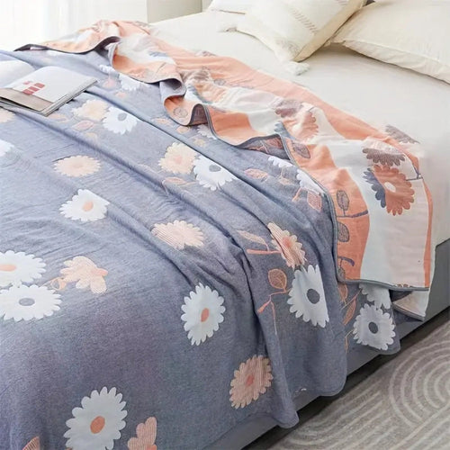 BowLift | Zyphara Reversible Cotton Floral Blanket
