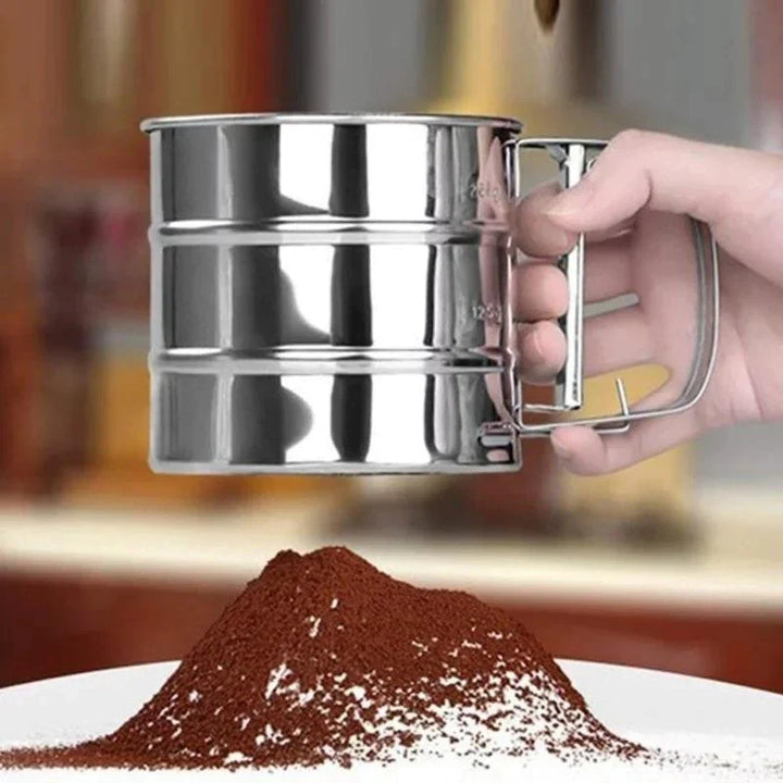 Flour Filter Stainless Steel - With Handle & Smooth Filter Bowlift