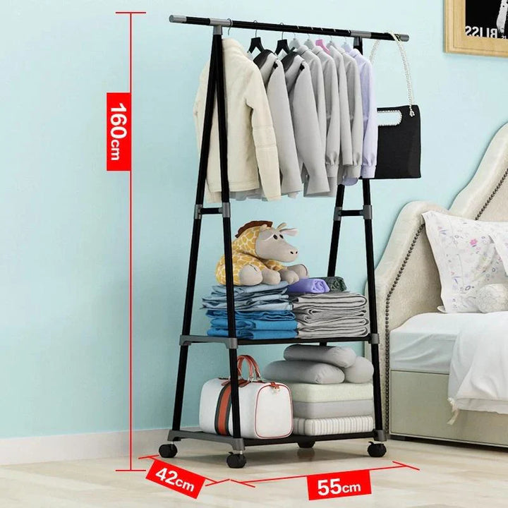 Metal Coat Jacket Hat Hanger Multifunction Stand Organizer Black Bowlift