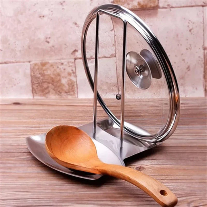 Lid And Spoon Stand Holder Stainless Steel Bowlift