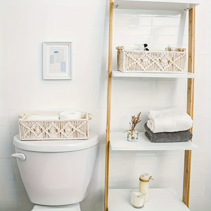 Boho Chic - Natural Cotton Storage Basket for Elegant Interior Bowlift