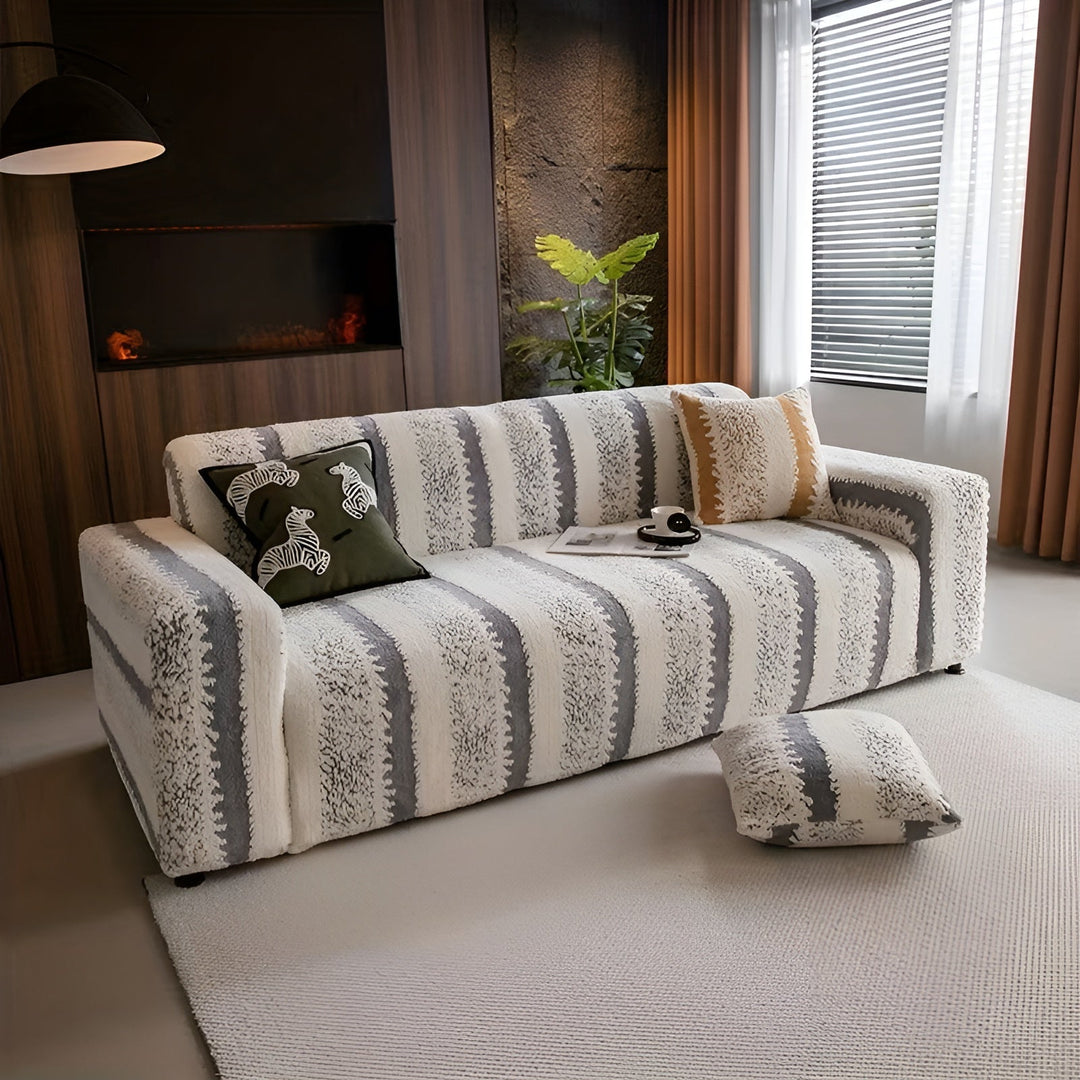 Plush sofa cover (2 pieces) – Soft, warm and decorative | Protects your sofa stylishly | Bowlift