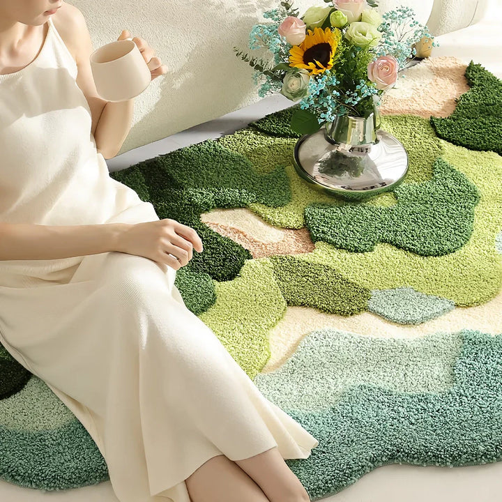BowLift | Modern Irregular Mountain Forest Flocked Carpet