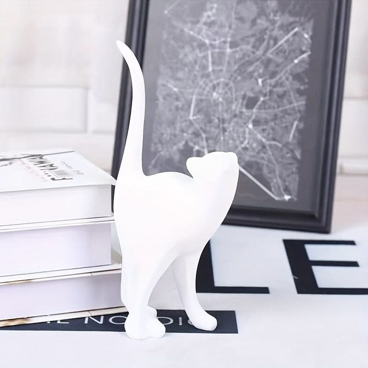 BowLift | Modern Resin Cat Figurine – Nordic Style Decor