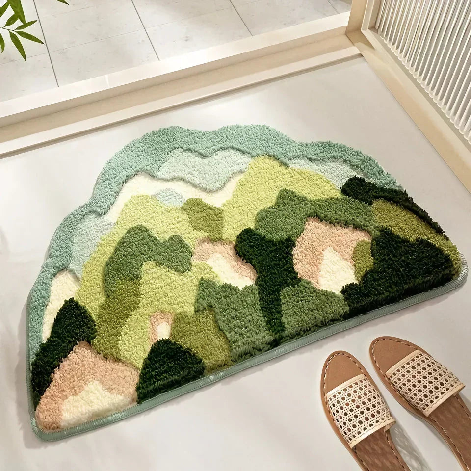 BowLift | Modern Irregular Mountain Forest Flocked Carpet