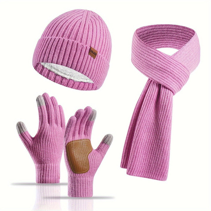 BowLift | Winter Comfort Set – Knitted Beanie, Scarf and Gloves for Unisex