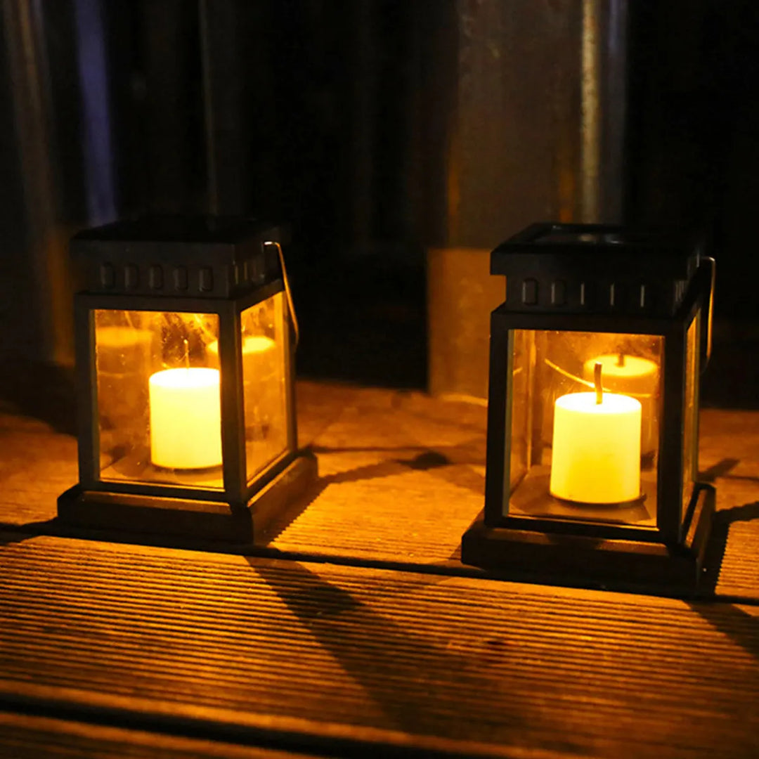 Solar-powered LED candle lantern – Weatherproof outdoor lamp for garden and patio | Bowlift