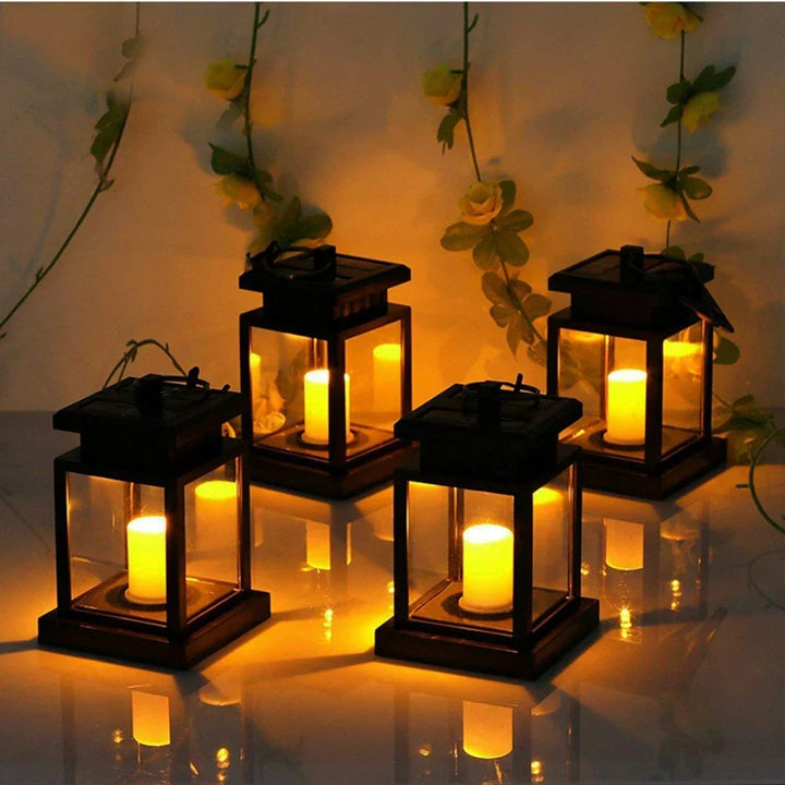 Solar-powered LED candle lantern – Weatherproof outdoor lamp for garden and patio | Bowlift