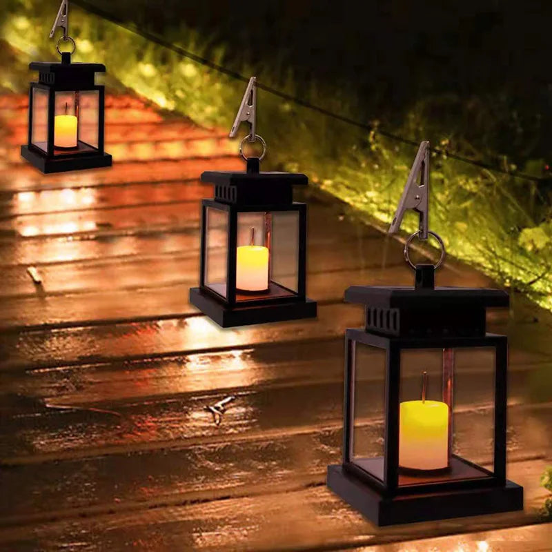 Solar-powered LED candle lantern – Weatherproof outdoor lamp for garden and patio | Bowlift