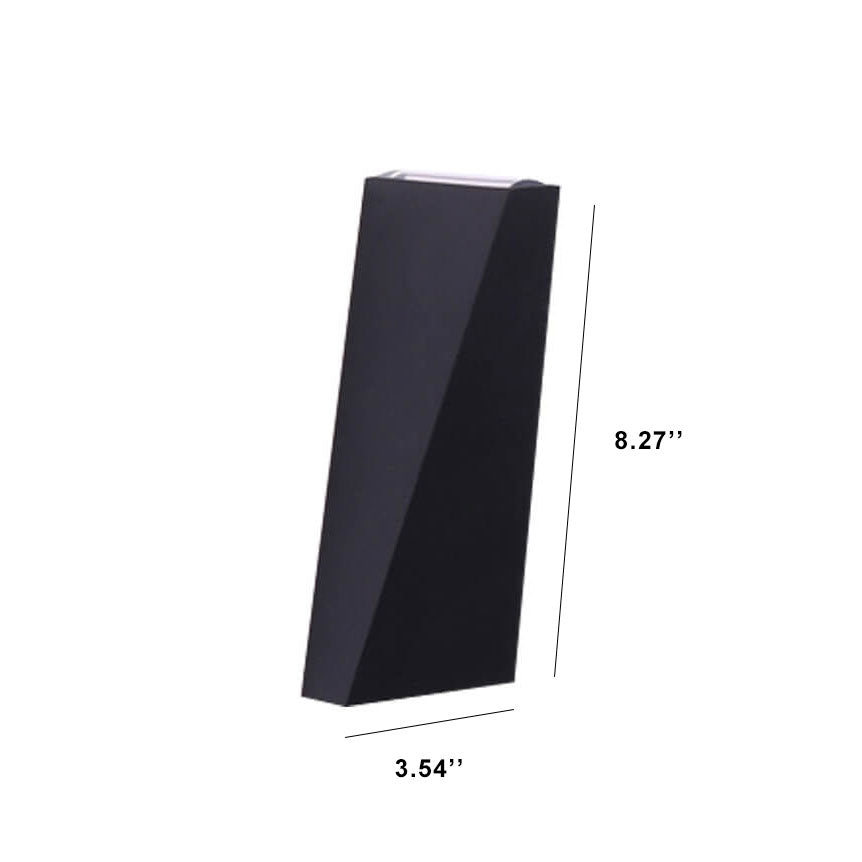 Simple Trapezoidal Outdoor Waterproof LED 2-Light Wall Sconce Lamp | Bowlift