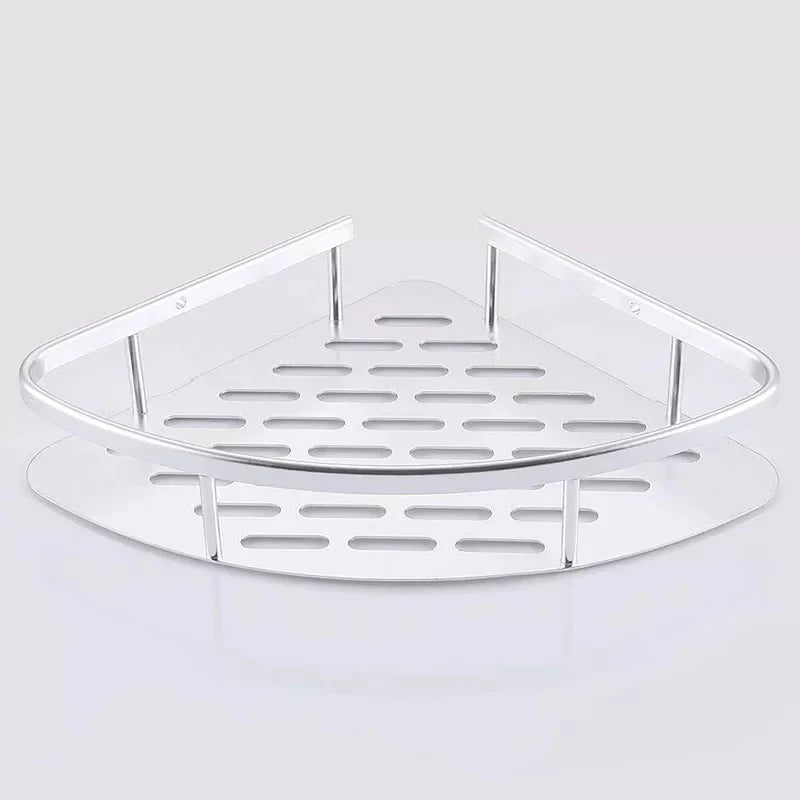 2 Layer Aluminum Steel Corner Bathroom Shelf Bowlift